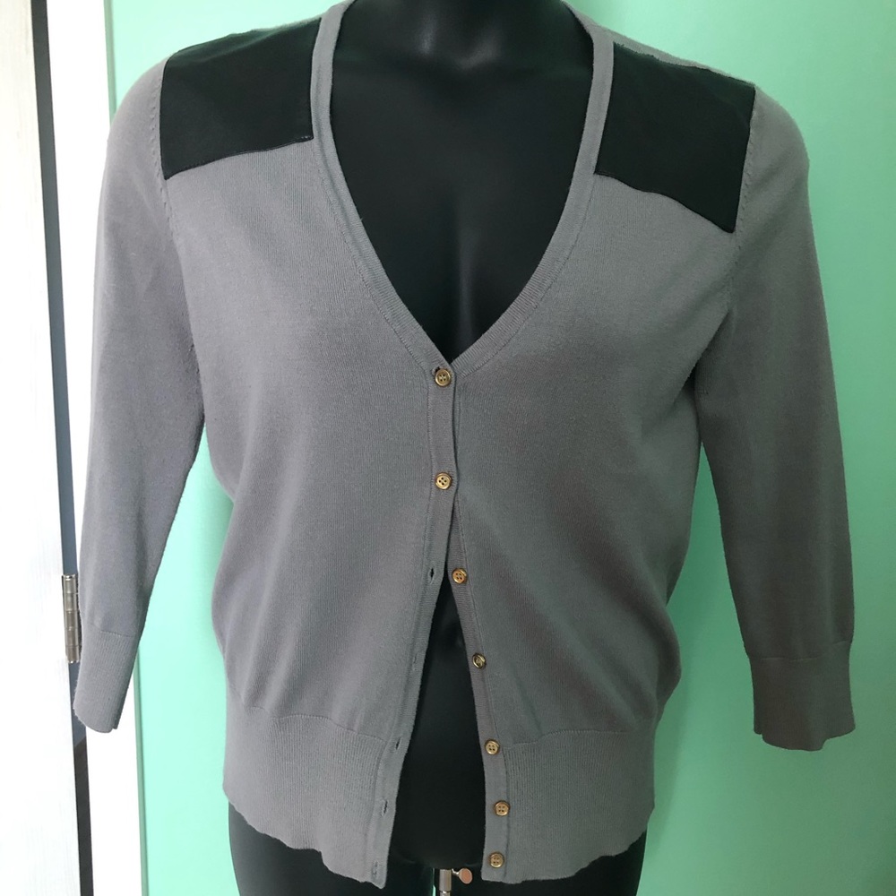 Pleather Shoulder Cardigan